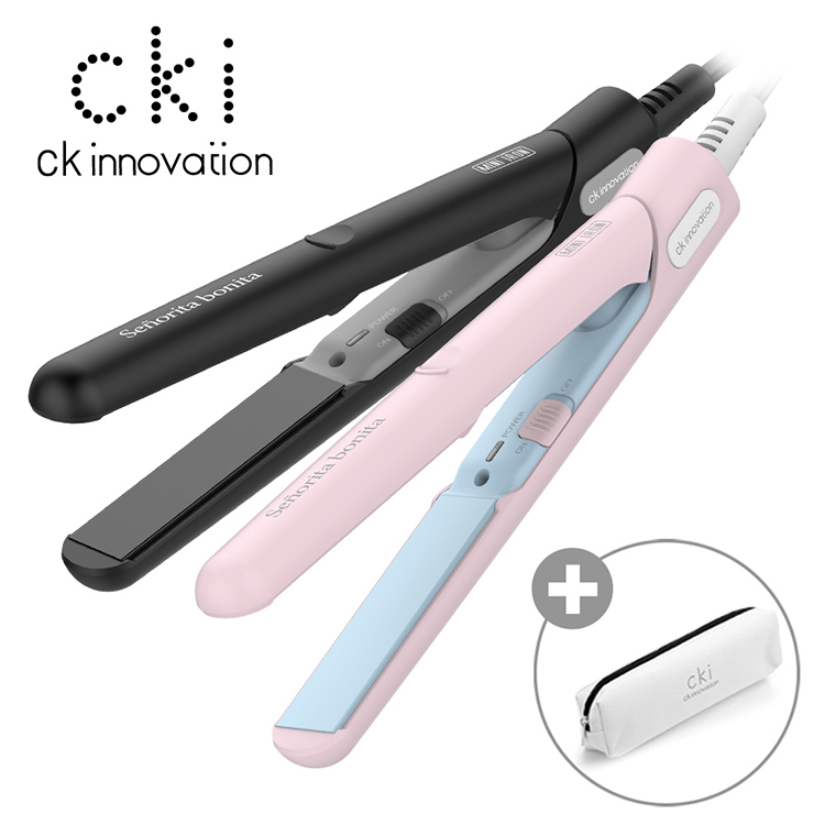 [CKI] 휴대용 미니 매직기 고데기 CKI-0703 (블랙/핑크)(+파우치 포함)
