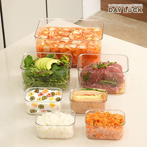 국내생산 데이락 에코젠 도시락통 이유식 냉동밥 밀폐 용기 원터치 논패킹 골라담기