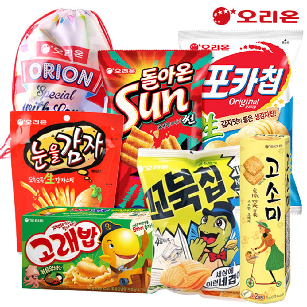 [오리온] 과자가필요해6종 3호 (포카칩,초코꼬북칩,눈을감자,돌아온썬,고래밥,고소미)