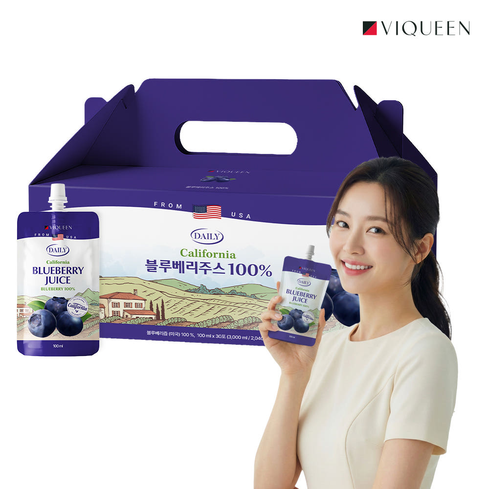 [바이퀸] 데일리 100% 블루베리즙 주스 100mlx30포